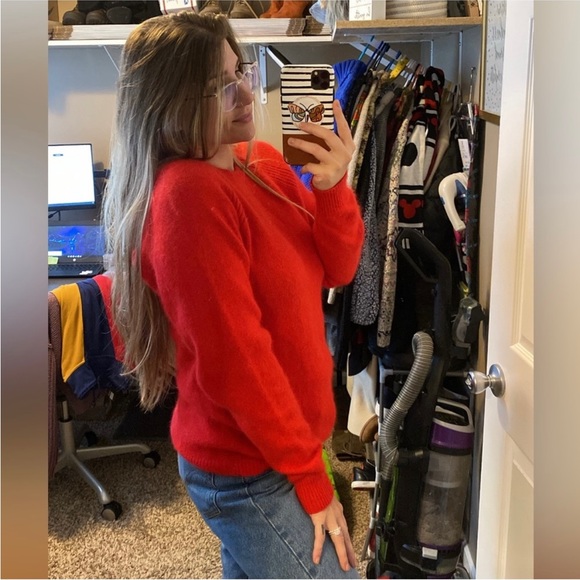 Vintage Angora Rabbit Hair Lambswool Blend Crewneck Cozy Soft Rafaella Sweater - Picture 2 of 8